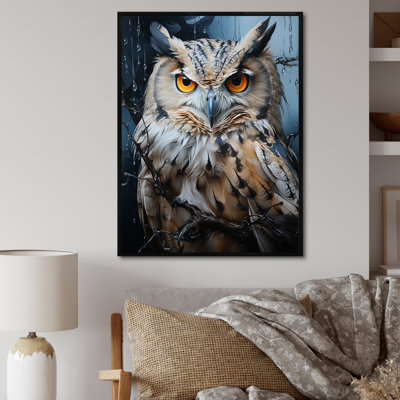 Grey Owl Nights Watch I - Owl Wall Art