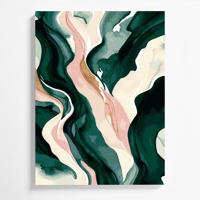 Aquarelle abstraite, art mural sur toile beige 90, H 14 po x l 11 po