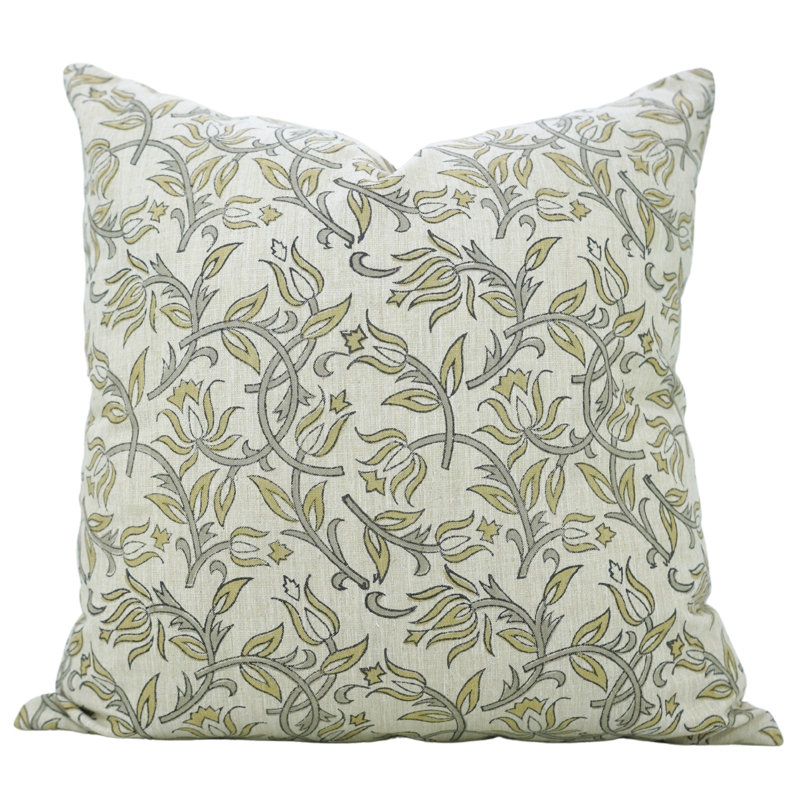 Coussin décoratif en lin fabriqué à la main à motif de blocs Fabcline Kamal Dutta - 24 x 24, H 24 po x l 24 po, Carré