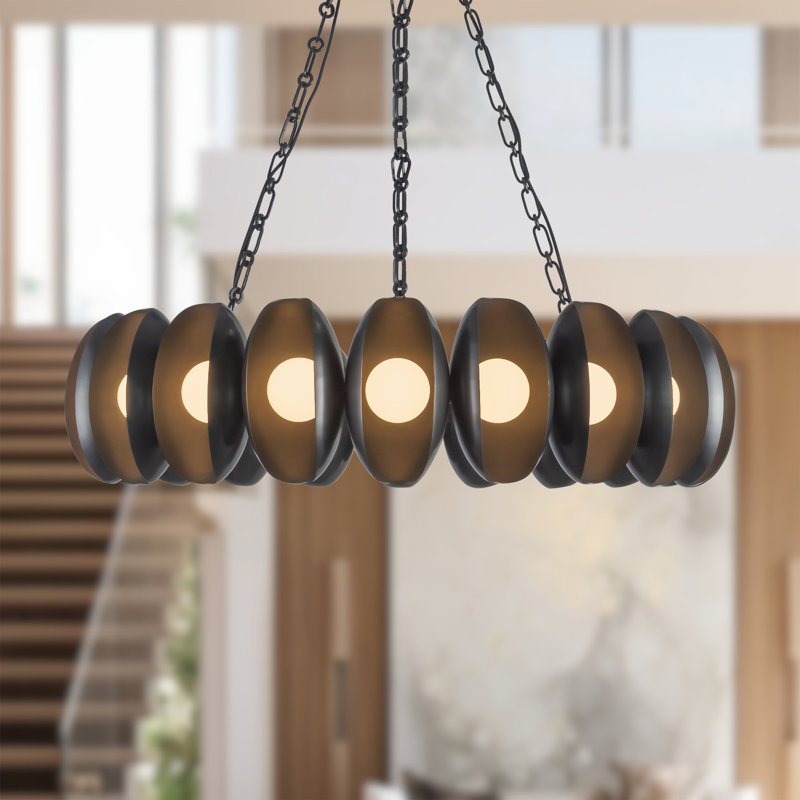Cortez 37-in Brass dimmable LED Chandelier, Oil Rubbed Bronze