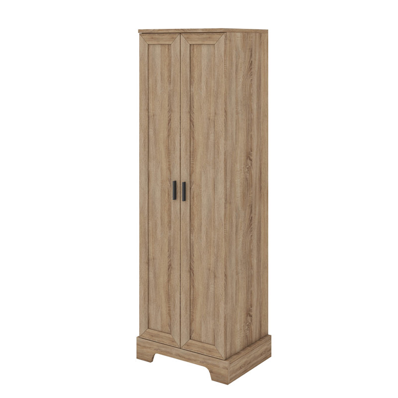 Armoire de rangement polyvalente à 2 portes pour la salle de bain et le bureau avec tablettes réglables, Brun