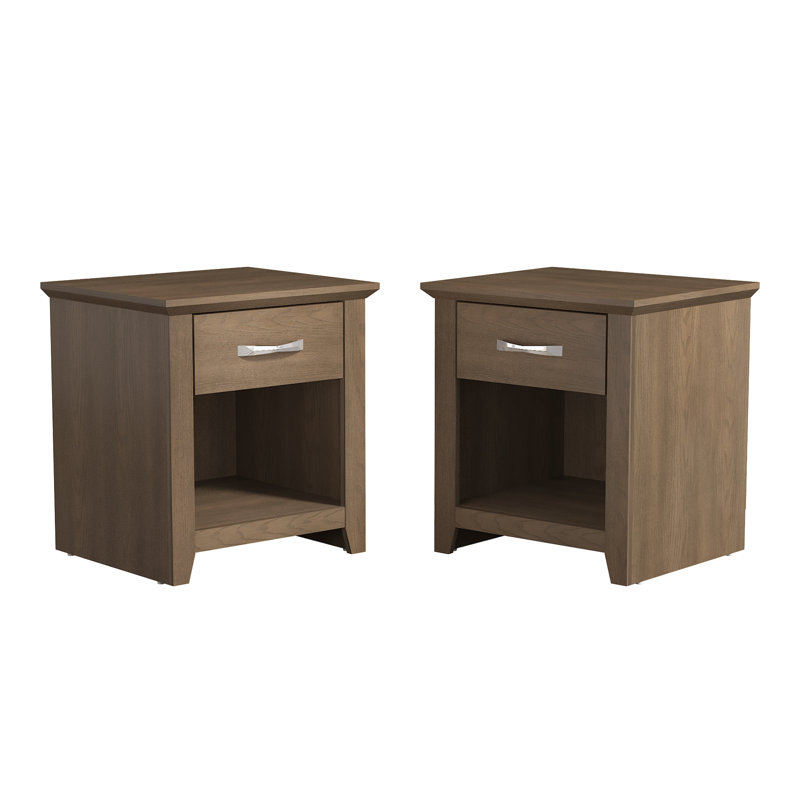 Roddy Transitional 20"H Nightstand With Open Shelf (Set Of 2), Dark Brown 