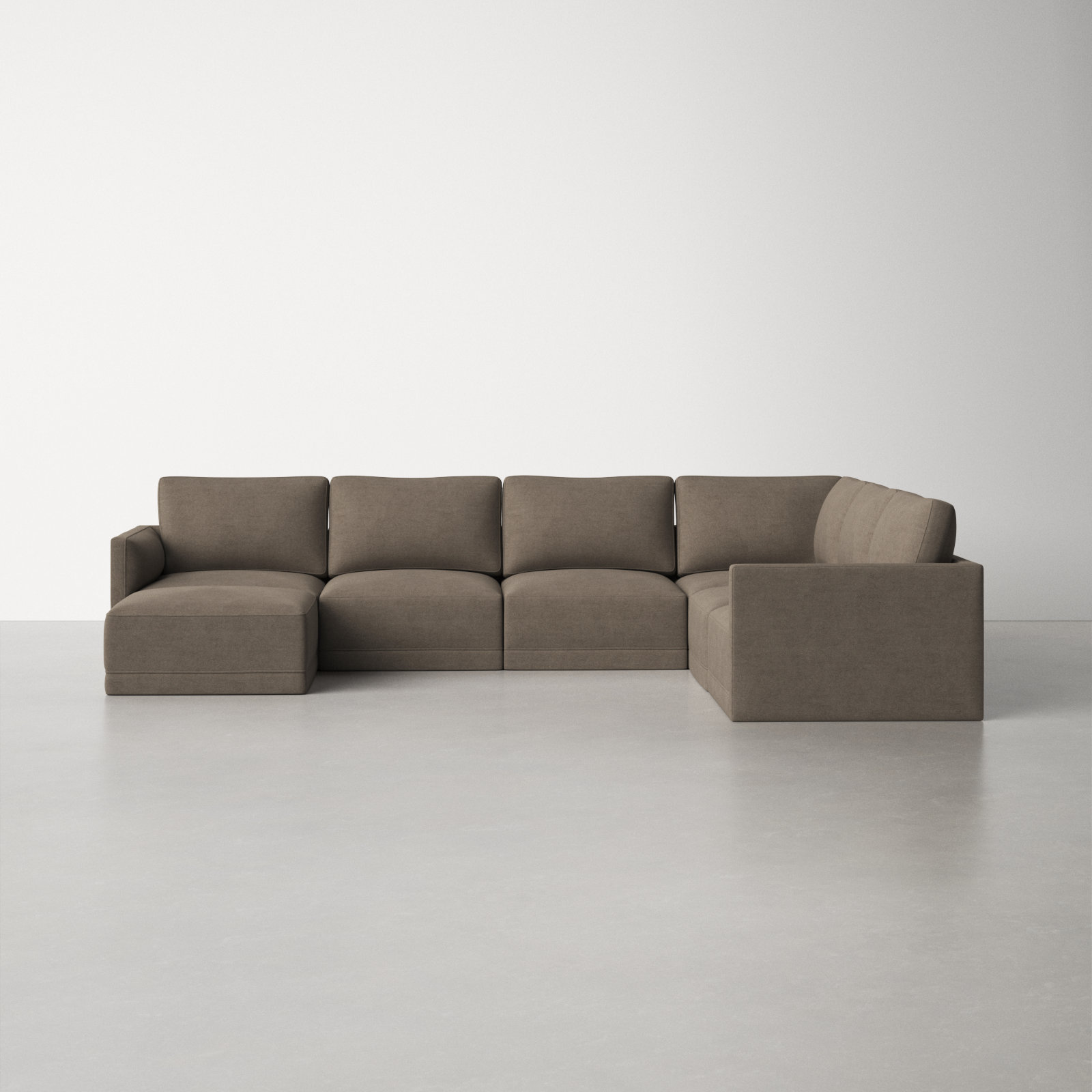 Deirdre Modular Upholstered Reversible U-Sectional, Taupe