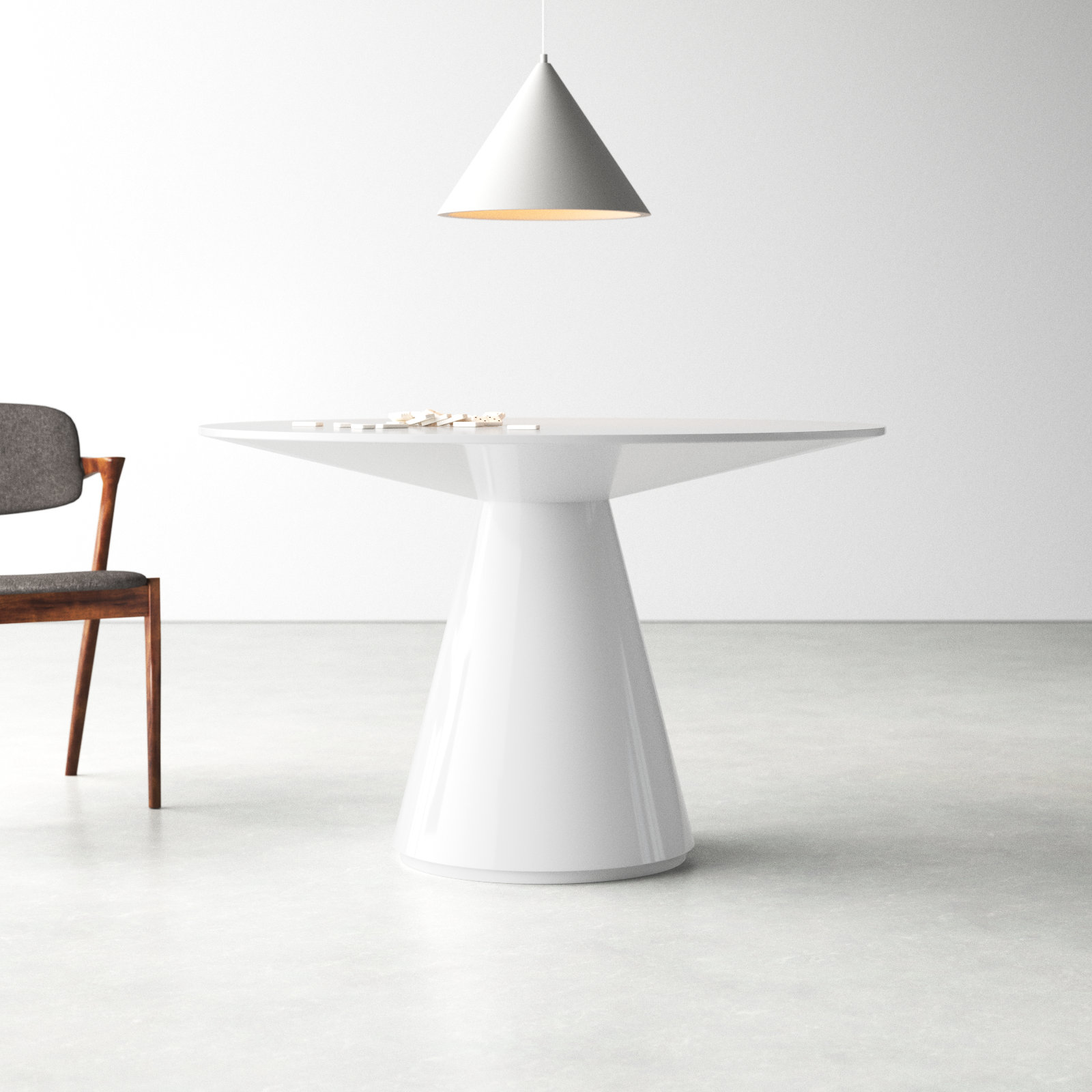 Royale Round Pedestal Dining Table , White, 29.5" H x 47" W x 47" L
