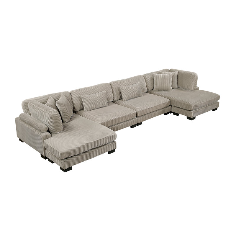 Canapé modulaire en U 4 pièces Olsen, Taupe Corduroy
