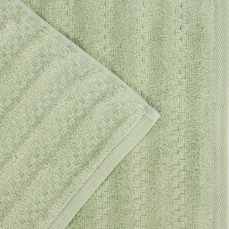 Nile Mills  Zero-Twist Cotton Bath Towel Set - Waffle Stripe Texture - Quick-Dry, Gold