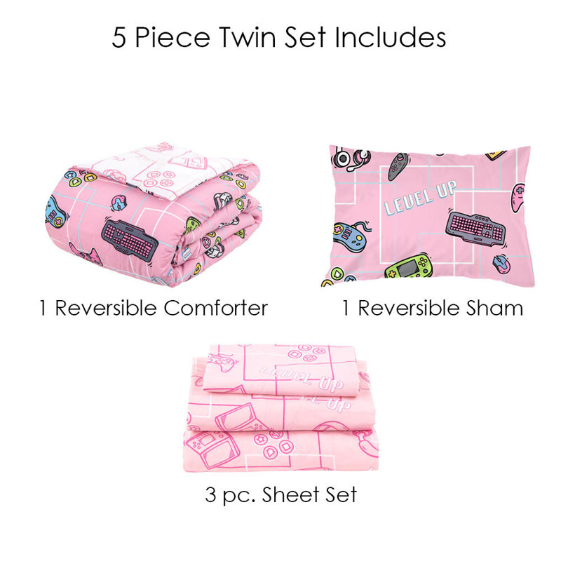 Ensemble d'édredon en polyester , Édredon simple + 4 pièces supplémentaires