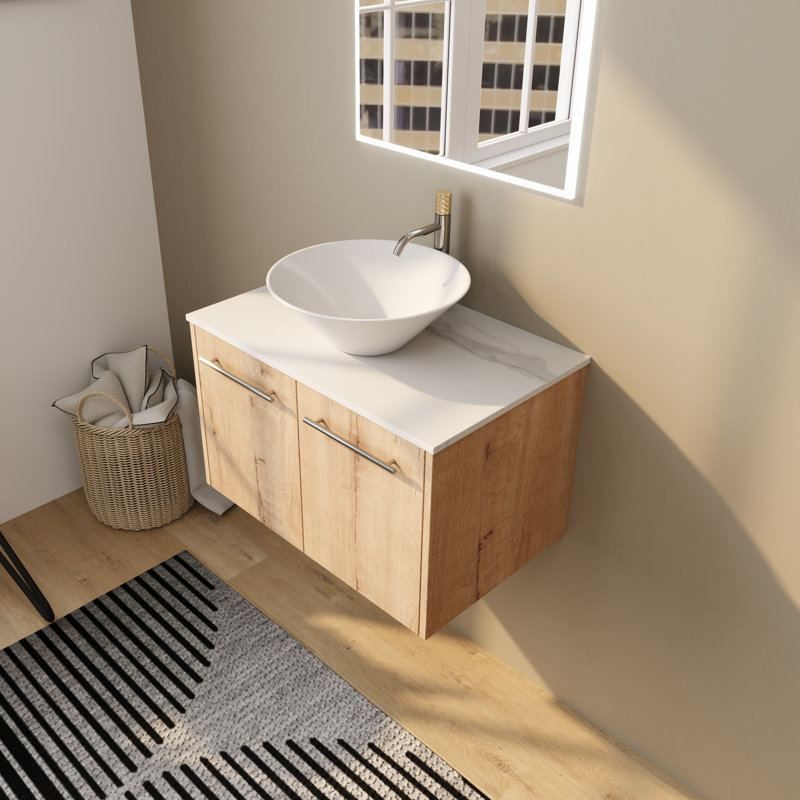 Duriye 29.54'' Single Bathroom Vanity with Ceramic Top