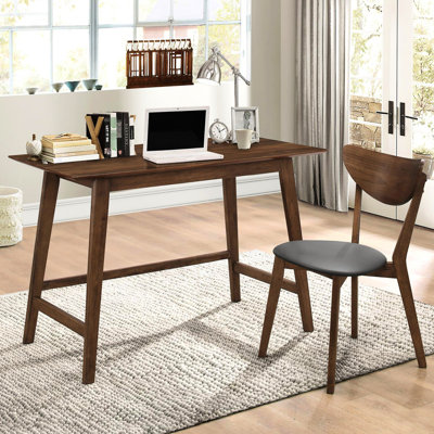 2 Walnut Writing Desk - Mid-century Modern Workspace Office And Chair Design For