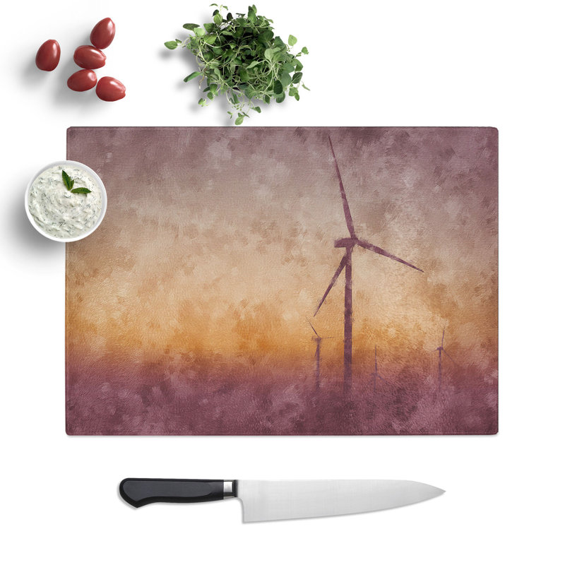 Wind Turbines Vol.1 Painting Chopping Board, 0.4cm H x 20cm W x 28.5cm L