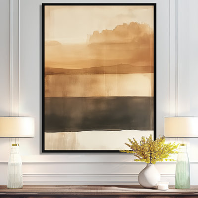 Toile géométrique moderne, formes modernes beige et noir, art mural beige noir