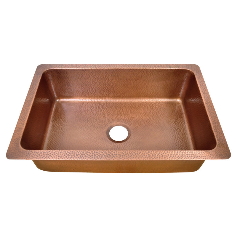 Borough Wharf Landes 550mm W Single Bowl Copper Kitchen Sink 0