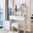17" Diameter Led Mirror Vanity Table With 3 - Color Brightness Modifiable Lighting Fixture, Full Body Cabinet And Cushioned Stool, American Style White Dressing Package Design : Touch Enabled Mirror,