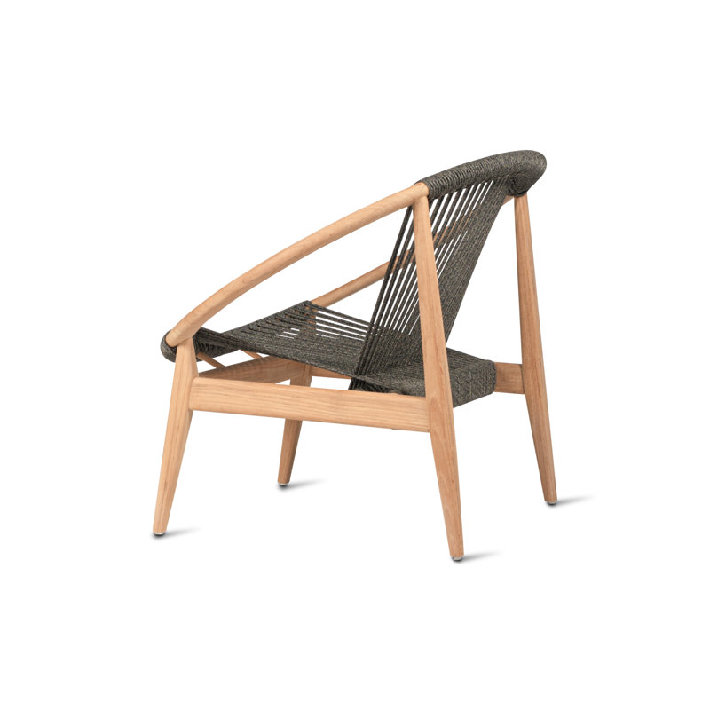 Frida Outdoor Lounge Chair, Black/Oak