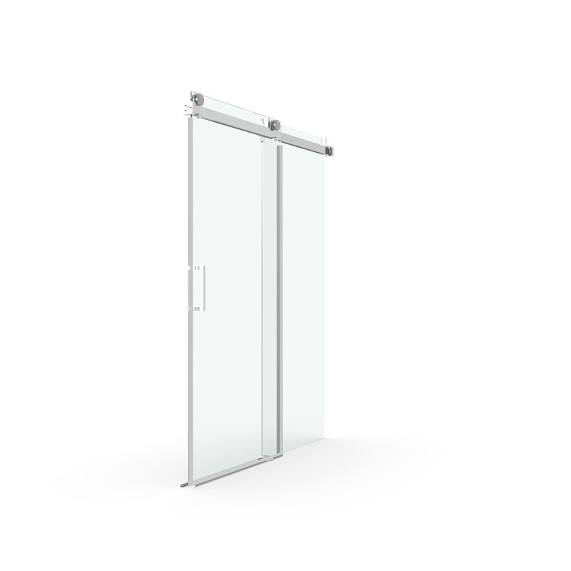 56" - 60" W X 76" H Frameless Soft-Closing Single Sliding Shower Door, 1/4" (6Mm) Tempered Glass With Explosion-Proof Coating Via Express Delivery