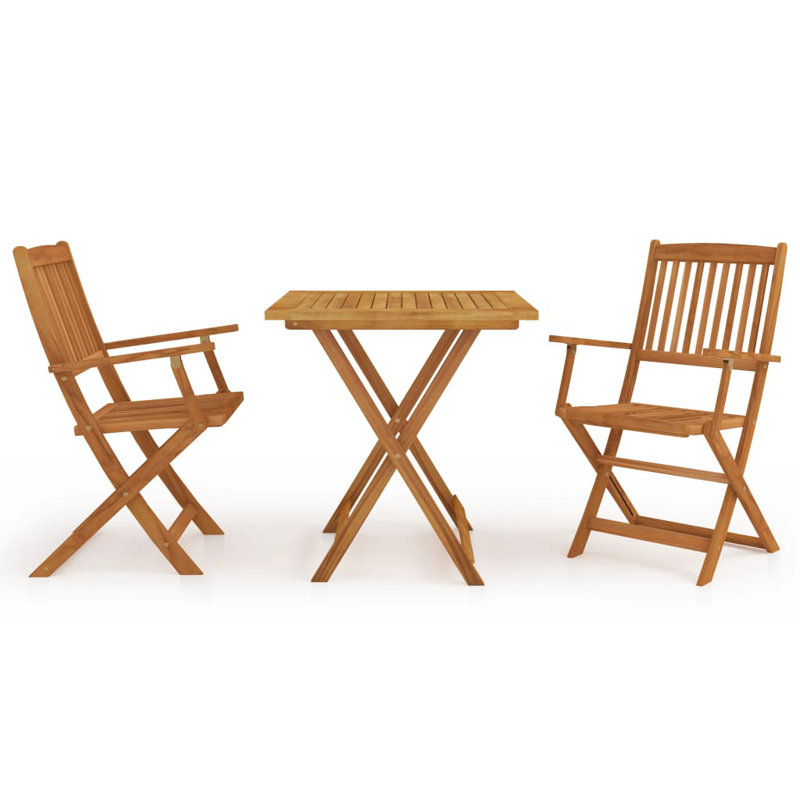 Gavino 2 - Person Acacia Solid Wood Patio Dining Set Square Table
