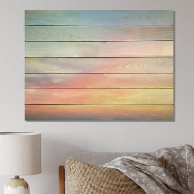 Cotton Candy Skies II - Sky On Wood Print