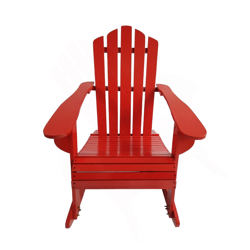 Chaise Adirondack inclinable inclinable en bois pour l'extérieur, rouge, Rouge