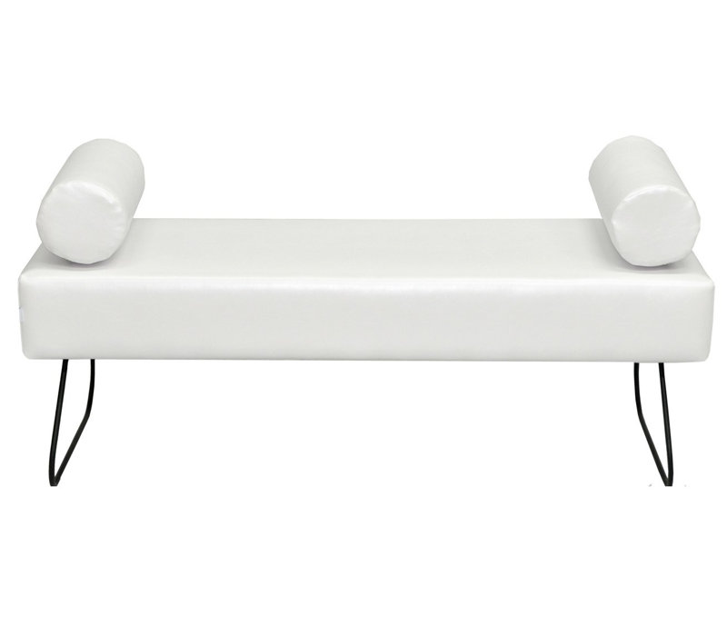 Modern Faux Leather Upholstered Bench, White