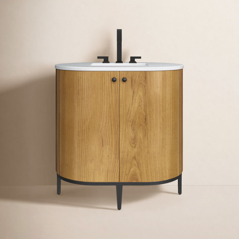 Bellamy 36'' Single Bathroom Vanity with Carrara Marble Top