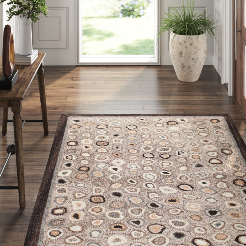 Cat'S Paw Grey Hand Micro Hooked Wool Rug, Rectangle 2' x 3'