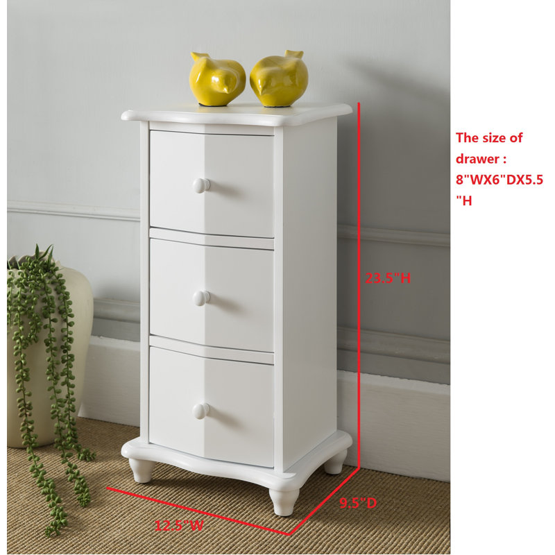 Commode d'appoint 3 tiroirs, Blanc