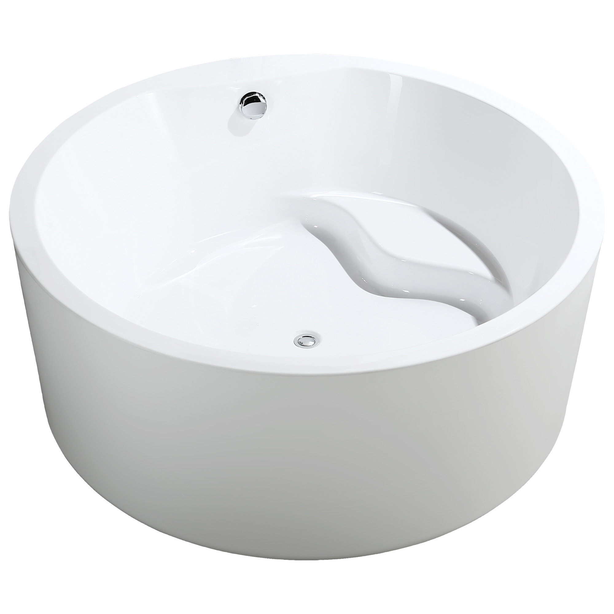 59" x 59" Freestanding Soaking Acrylic Bathtub