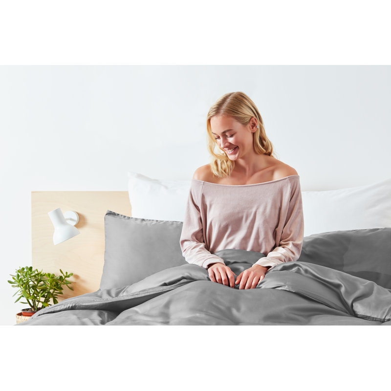 100% Bamboo Duvet Cover - Hypoallergenic and Breathable, Double Duvet Cover, Grey