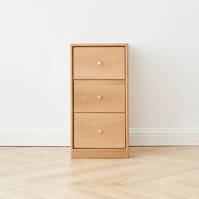 Solid Oak Bedside Table Storage Cabinet For Living Room - Free-Standing Corner Cabinets Storage Table