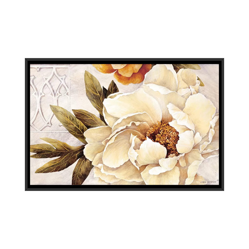 «Summer Fresh Peony», reproduction d'impression sur toile, H 40 po x l 60 po x P 1,5 po, Toile avec cadre noir