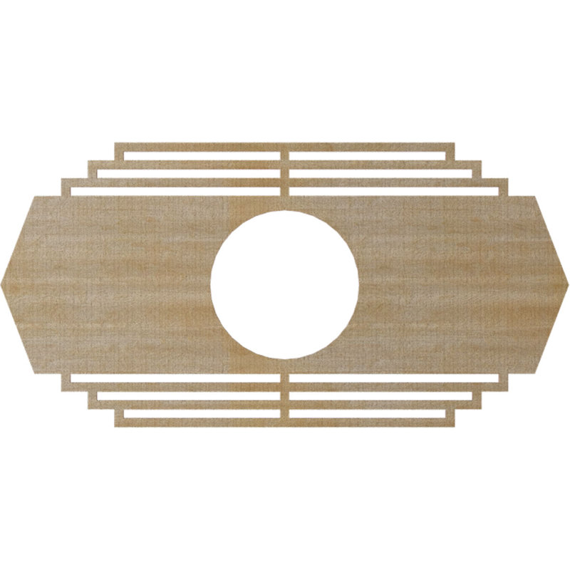 Médaillon de plafond en bois Chrysler, Hickory, H 17 po x l 34 po x P 0,38 po