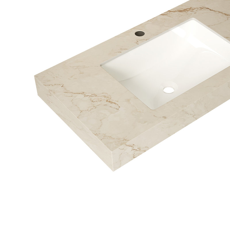 Vasque en céramique avec 1 trou pré-percé standard pour robinetterie, Single Hole Faucet