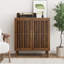 Buffet Cabinet With Storage, Farmhouse Buffet Cabinet With Louvred Doors, Wood Coffee Bar Storage Cabinet