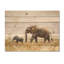 Éléphant avec son bébé en Afrique - Éléphant, art mural en bois animal - sur bois de pin naturel-792724283