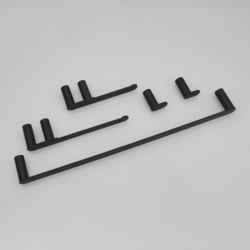 1 5 - Piece Bathroom Hardware Set, Matte Black