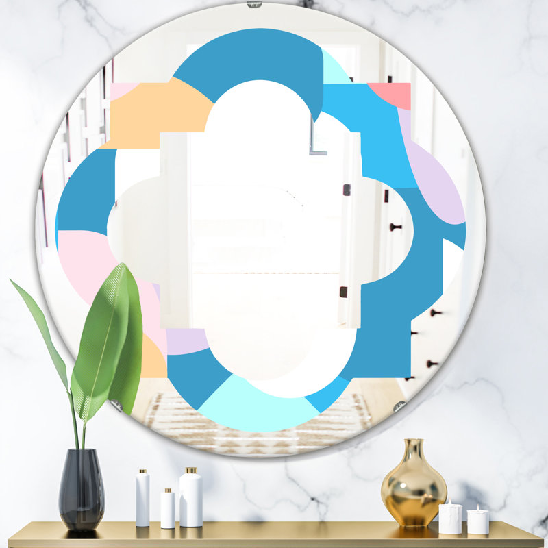 Miroir mural sans cadre quadrilobe géométrique abstrait ii éclectique, H 24 po x l 24 po