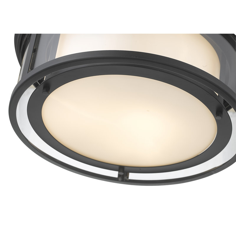 Sewickly Glass Flush Mount, Matte Black
