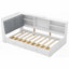 Lit plateforme robuste en bois avec lit gigogne, tablettes et amp; Tête de lit avec rangement (aucun sommier requis)-2107881773