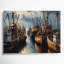 Transport, bateaux de pêche et chalutiers, art mural sur toile brune-780851851