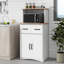 Armoire de cuisine White Pantry: rangement avec tiroir et finition durable