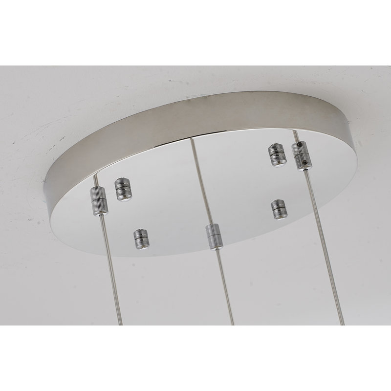 Megaan 3 - Light Dimmable Round / Oval Chandelier, Chrome