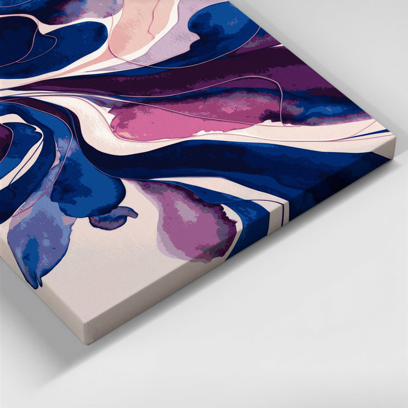 Abstrait aquarelle, art mural bleu sur toile 73, H 18 po x l 12 po