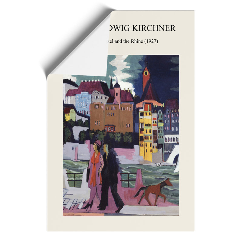 View of Basel and the Rhine Print by Ernst Ludwig Kirchner - Frameless Print, 59cm H x 42cm W x 0.1cm D