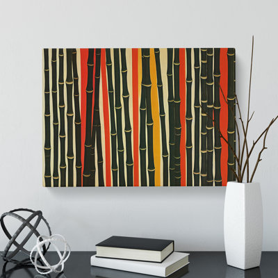 Quirky Abstract Bamboo Forest - Wrapped Canvas Print