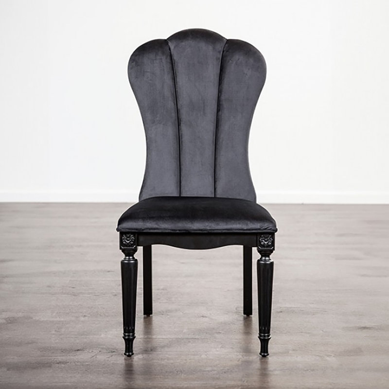 Chaise d'appoint Marese (ensemble de 2), Noir, Noir