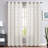 Linen Textured Honeycomb Embroidered Design Living Room Curtain Drapes-1214143566-1214143553