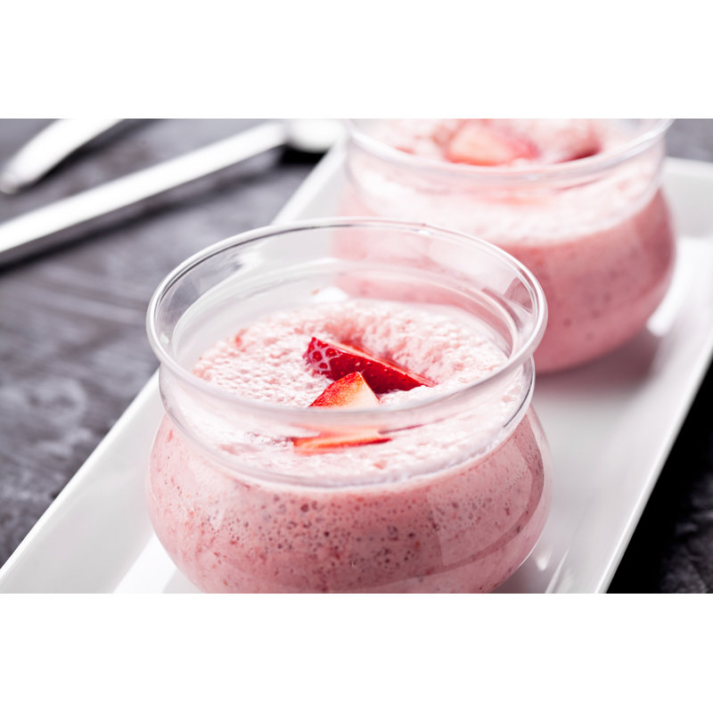 Cups Of Strawberry Mousse - Wrapped Canvas Print, 30cm H x 46cm W x 3.8cm D