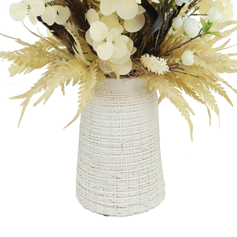 Eucalyptus and Fern Arranged in Decorative Ceramic Vase