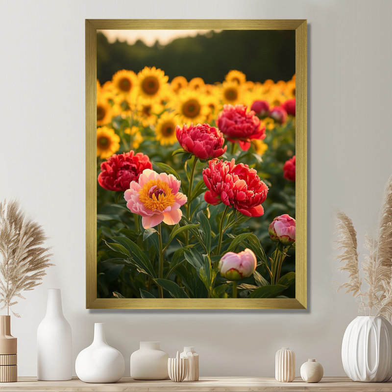 Le plus bas - impressions sur toile florales, H 32 po x l 24 po, Reproduction encadrée sans passe-partout, Doré