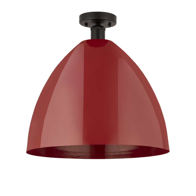 Semi Flush Mount, Oil Rubbed Bronze, Red